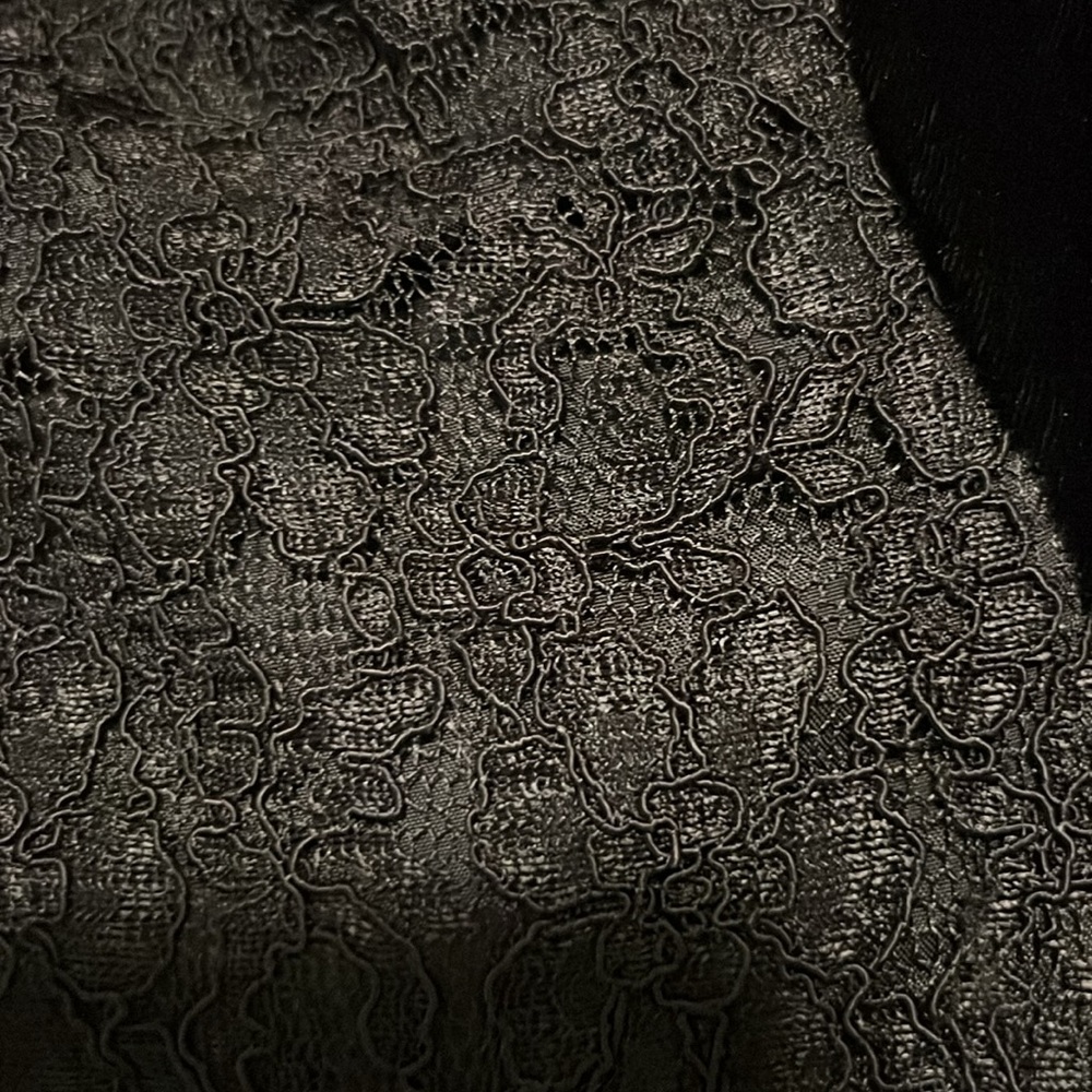 SunnyLeigh Vtg 90s Black Velvet Lace Crepe Midi Skirt Bohemian Asymmetric Flare4 - Picture 6 of 16